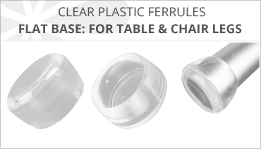 CLEAR PLASTIC FERRULES FLAT BASE